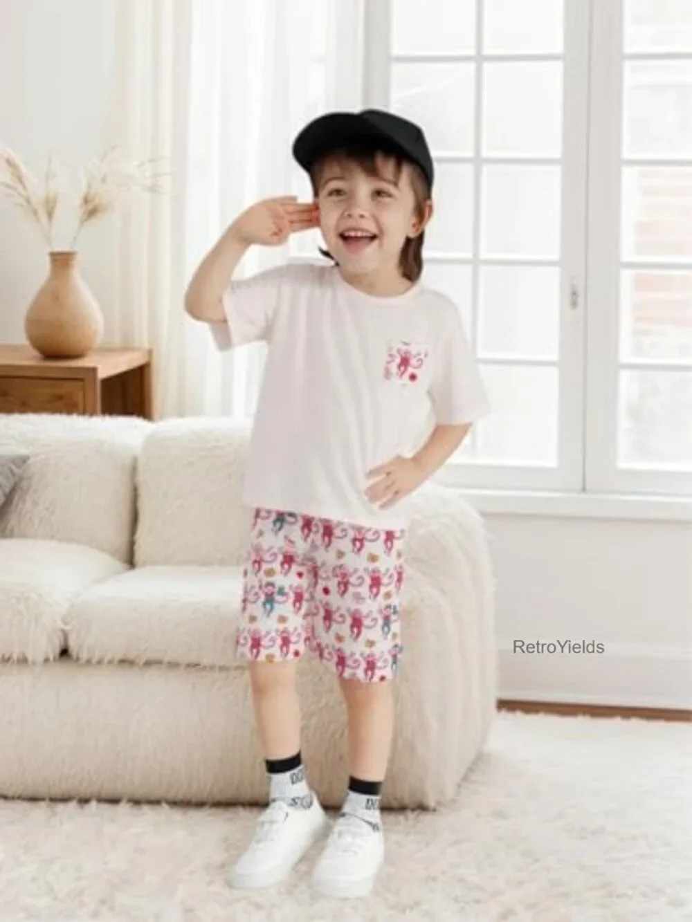 Baby Girl 2 Piece Pajama Set Cotton Blend Short Sleeve Summer